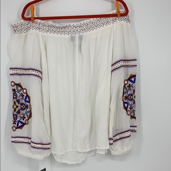 INC Off-The-Shoulder Top Tribal Wheel Embellished - Picture 10 of 11